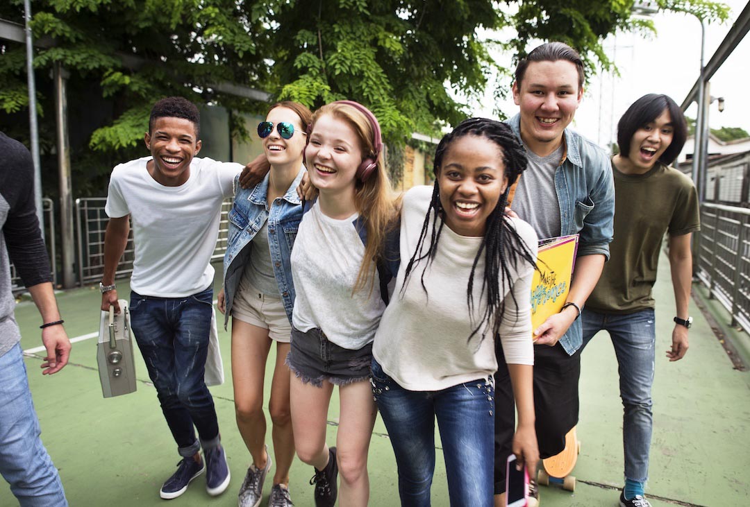 Group of smiling youth