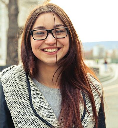 Smiling teen