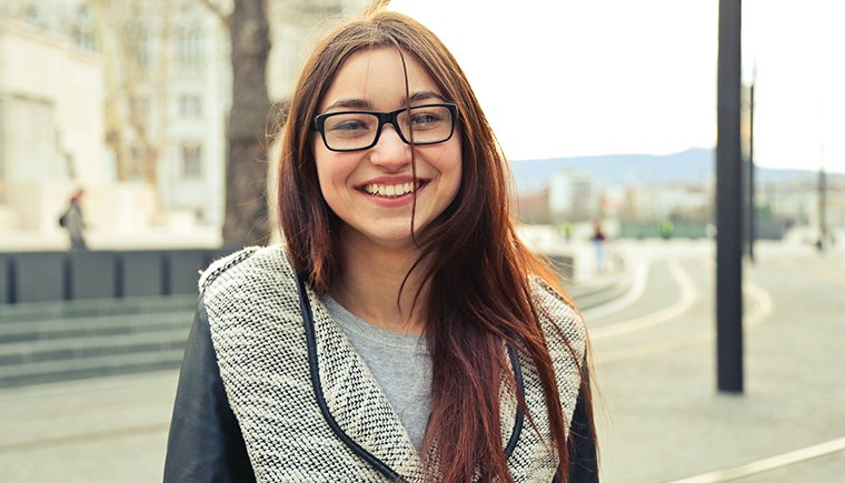 Smiling teen